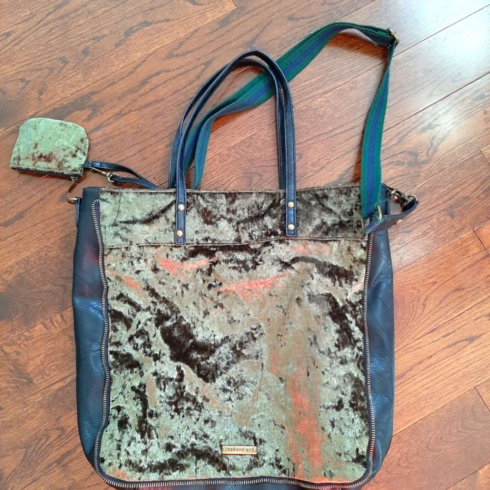 Madden Girl velvet overnight bag/ tote